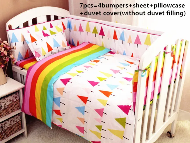 

6/7PCS Cot Protector Toddler Infant baby bedding Bumper child cotton baby bed set бортики в кроватку 120*60/120*70cm