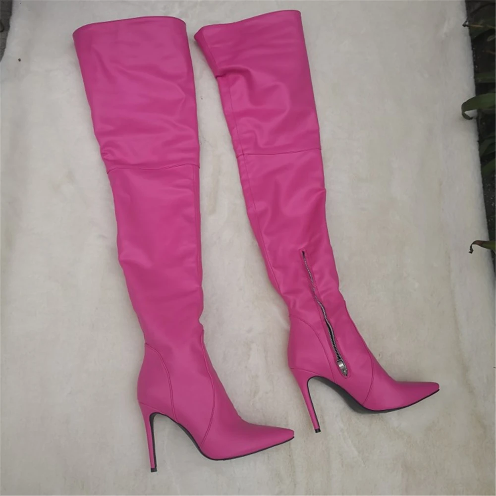

SARAIRIS Luxury Large Size 47 Sexy Pointed Toe Prom Women Shoes Woman High Quality Thin Heeled Over The Knee Boots