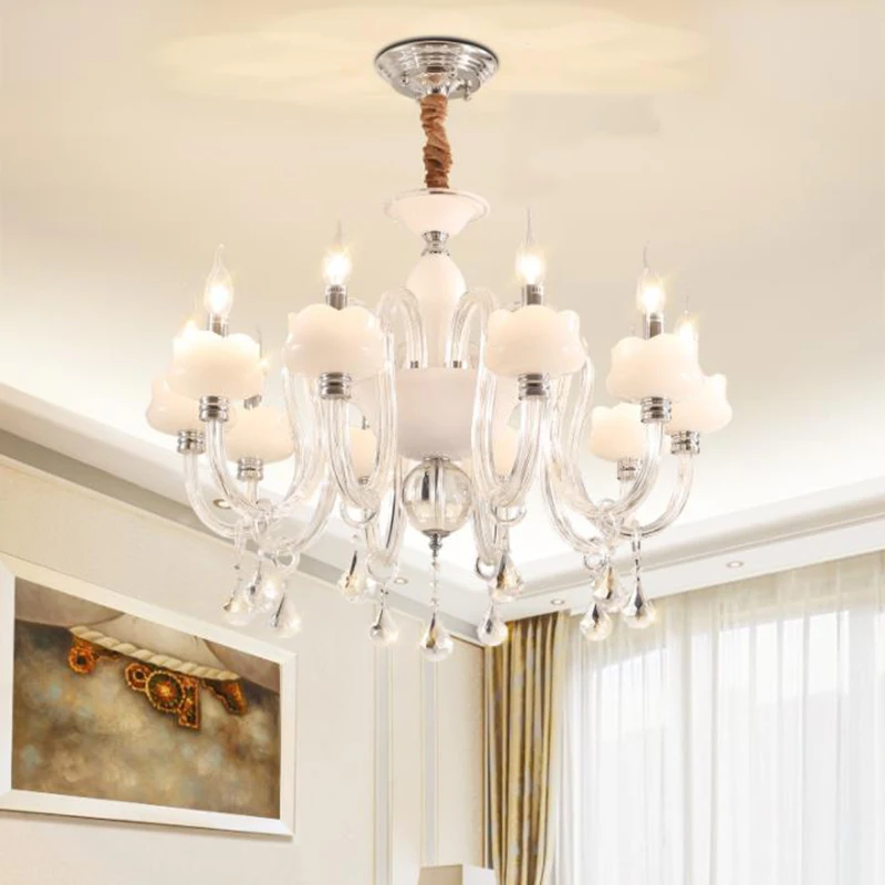 European style LED glass Chandelier lights modern crystal candle living room dinning home lighting fixture | Лампы и освещение