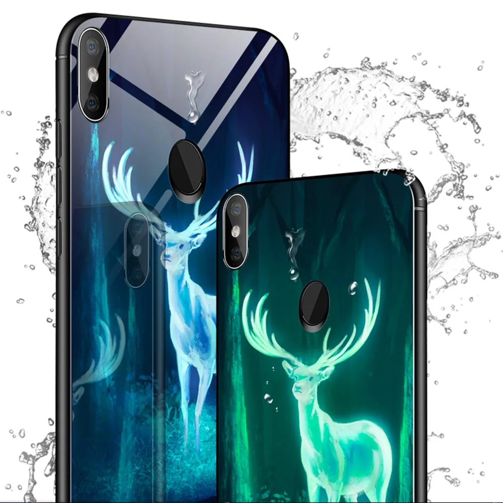 Светящееся Стекло чехол для телефона Huawei HONOR V20 8A 10i 8X 8C 6X 7X 7C V9 9 Lite 9i 10 lite Note ночной