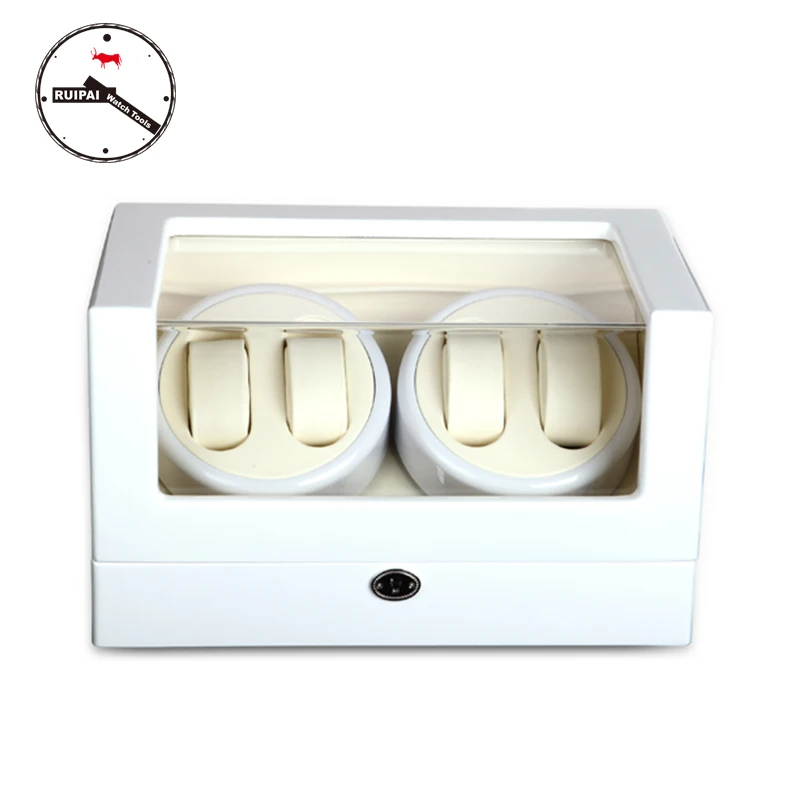 Шкатулка для завода часов 4 + 0 BB полностью белая глянцевая деревянная места 5