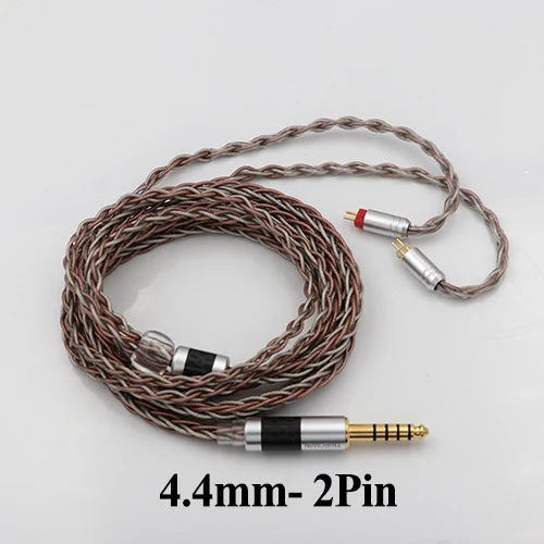4.4mm- 0.78mm 2Pin Tripowin C8, сменный кабель для наушников с серебряной медной фольгой, Микс, кабель для обновления IEM, мишура, Серебряный провод, мишура, медный провод - Цвет: 4.4mm- 0.78mm 2Pin