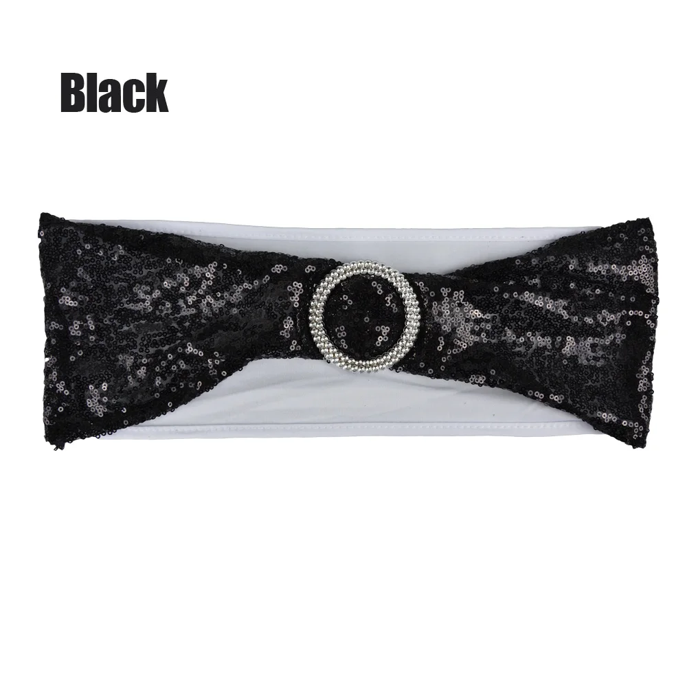 Black with white 50 шт./лот золото/серебро эластичный блесток Председатель Группы Hotel Банкетный председатель Декор свадебной церемонии вечерние декоративные спандекс стул створки - Цвет: Black with white