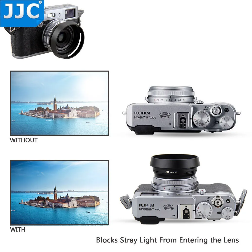 Металлическая бленда JJC 49 мм для Fuji Fujifilm X100V X100F X100T X100S X100 X70 заменяет фотокамеру с
