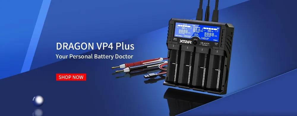 XTAR Батарея Зарядное устройство VP4C Быстрая зарядка DC Входная мощность 5V2A ЖК-дисплей Смарт Зарядное устройство 3,6 V 3,7 V 18650 27100 26650 32650 Батарея Зарядное устройство