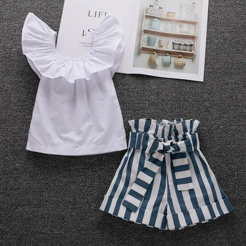 Новинка 2019 модная одежда Pudcoco для маленьких девочек топы с коротким рукавом +