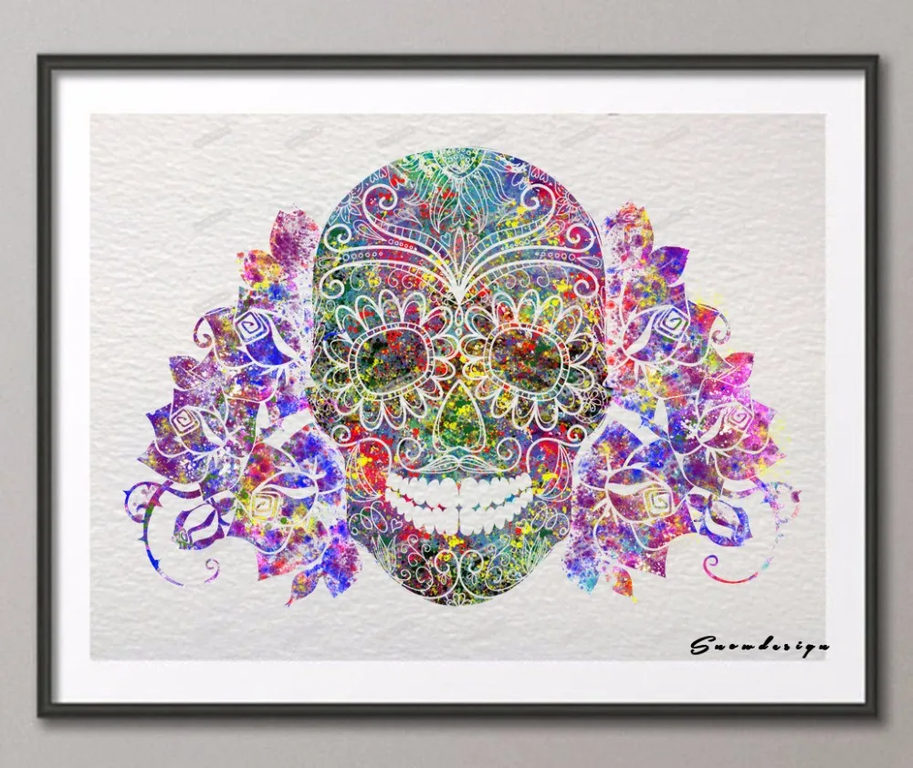 Лаконичность оригинальный сахарный череп день мертвых современный настенный