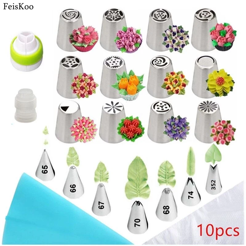 

32pc/set christmas pastry nozzles for cream confectionery nozzle tulip leafs russian piping tip cake pastry icing piping nozzles