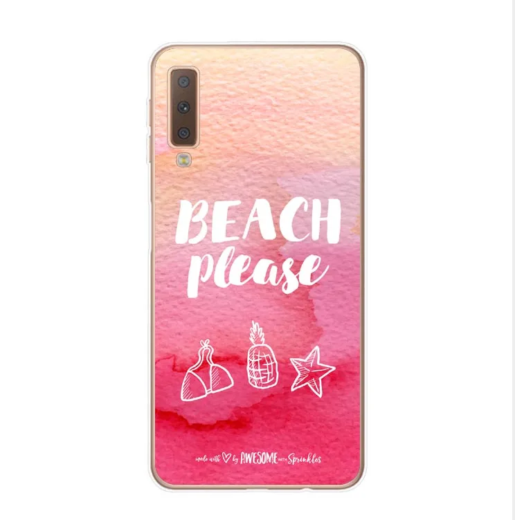 Летний Пляжный чехол Hawaii Aloha Sea Ocean для Samsung Galaxy A7 2018 A750 A10 A30 A50 2019 A6 A8 Plus прозрачный