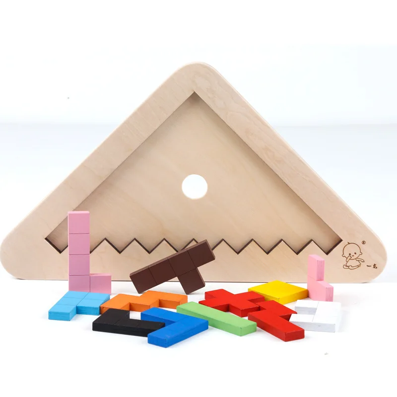 

Colorful Wooden Tangram Brain Teaser Puzzle Toys Tetrising Game Preschool Imagination Intellectual Educational Toys Kid Gift
