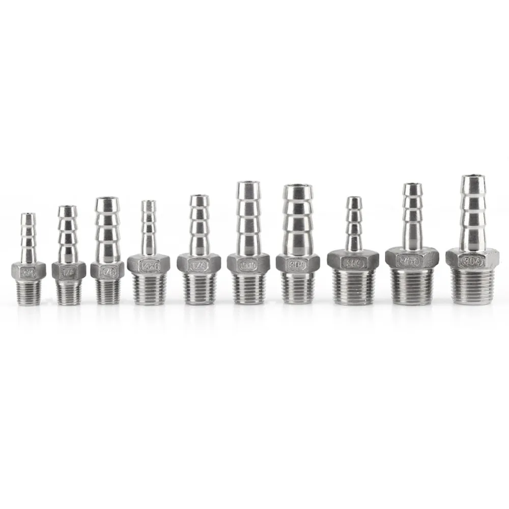 Фитинг для труб SS304 Male BSP резьба 1/8 &quot1/2&quot 1/4 &quot3/4&quot хвостовый соединитель шлангов