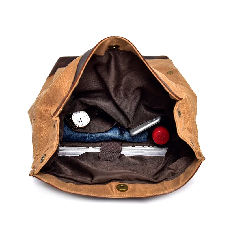 Брендовый дизайнерский мужской рюкзак высокого качества из вощеного холста