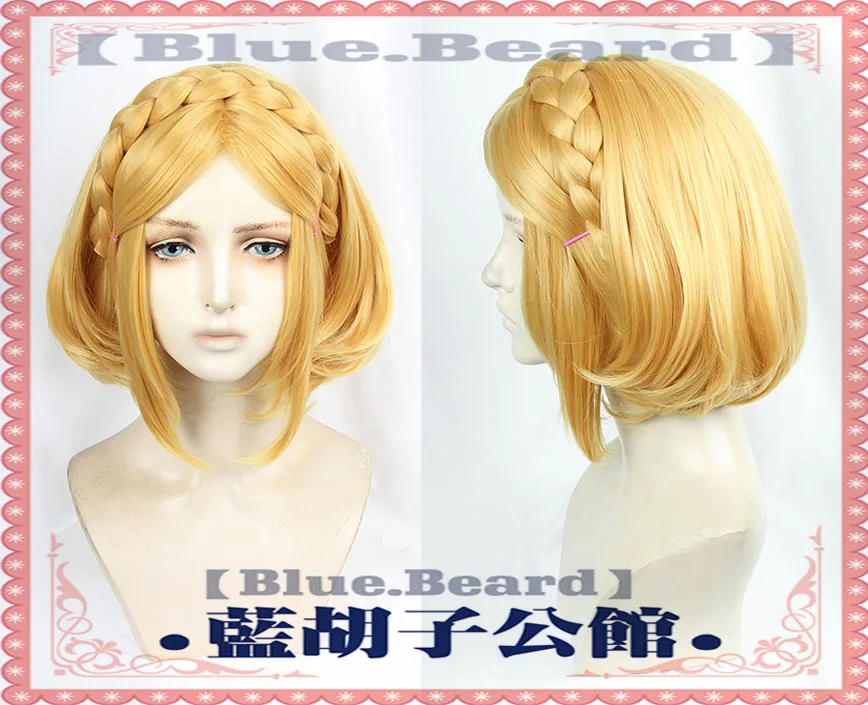 

Game Breath of the Wild Princess Zelda Wigs Short Heat Resistant Synthetic Hair Cosplay Wigs + Wig Cap