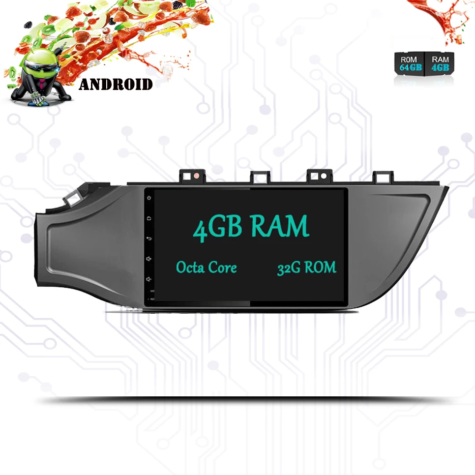 Автомобильный dvd плеер 9 дюймов Android 10 0 px5 4 Гб ОЗУ 64 ГБ gps монитор с 3/4G Wi Fi для Kia Rio K2
