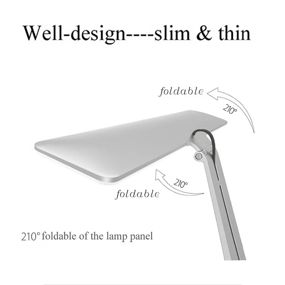 Ultrathin LED Desk Lamp 3 Mode Dimming Touch Table Classic Simple Style Rechargeable Bedroom Office Reading lampara | Лампы и