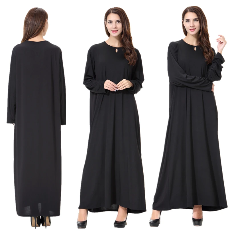 Новинка 2017 г. кафтан абайя мусульманское женское черное платье макси из Дубая