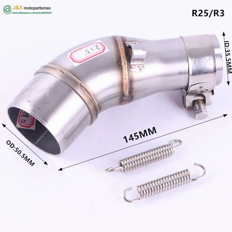 R3 R25 Средняя выхлопная труба мотоцикла для Kawasaki Z250 08-15 ниндзя 300 2013- ниндзя 250R 2008-2012 R25 ER6N адаптера переменного тока - Цвет: R3 R25