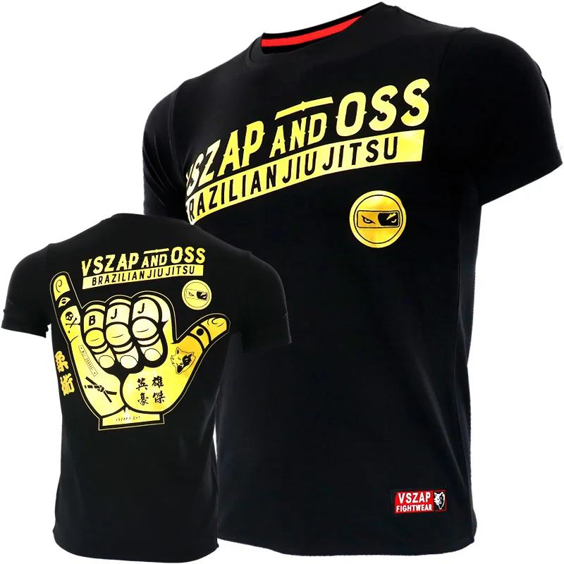 Style 1 VSZAP Gold Finger Муай Тай футболки ММА Бокс Спортивные Бои фитнес эластичные трико брюки толстовки Одежда для бокса - Цвет: Style 1