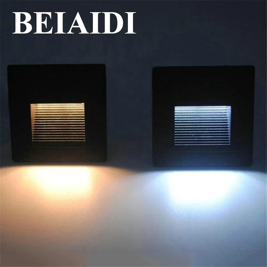 

BEIAIDI 10pcs/Lot 3W Outdoor Led Step Stair Lights Footlight Embedded Corner Lamp Waterproof Villa Hotel Aisle Staircase Lamps