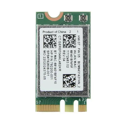 Карта беспроводного адаптера для 150 Мбит/с Wlan Broadcom BCM943142Y Wireless N M.2 NGFF WiFi Bluetooth 4 0