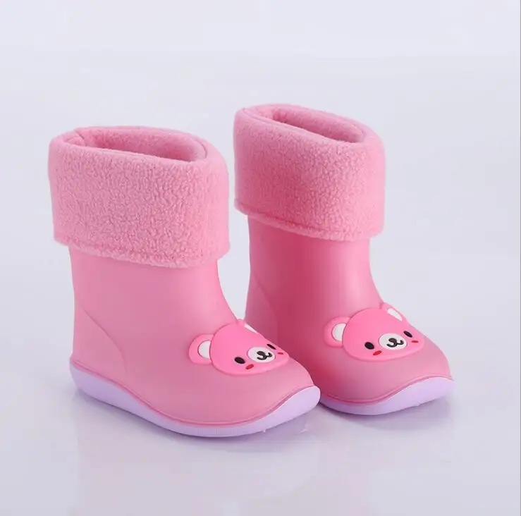 cartoon cotton pig Сезон дождей; резиновая обувь; детские ботинки для девочек и мальчиков; детская водонепроницаемая обувь; резиновые сапоги ярких цветов; нескользящая водонепроницаемая обувь - Цвет: cartoon cotton pig