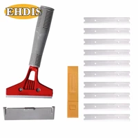ehdis old car stickers film glue remover razor scraper household cleaning tool vinyl wrap steel shovel10pcs metal blades cutter