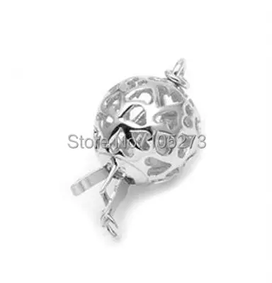 Hollow out heart insert silver clasp 12X21MM DIY high-grade natural pearl crystal necklace bracelet clasp. - L51C | Украшения и