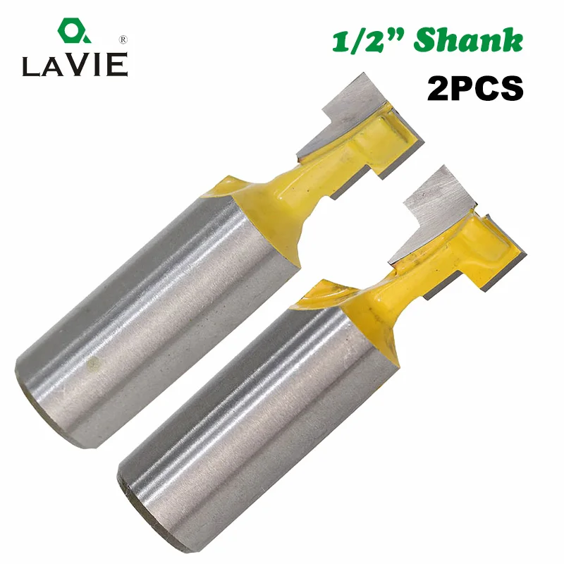 

2Pcs 1/2" 12.7MM Shank T-Slot Cutter Router Bit Hex Bolt Keyhole Milling Cutter for Wood Woodworking Tools End Mill MC03001