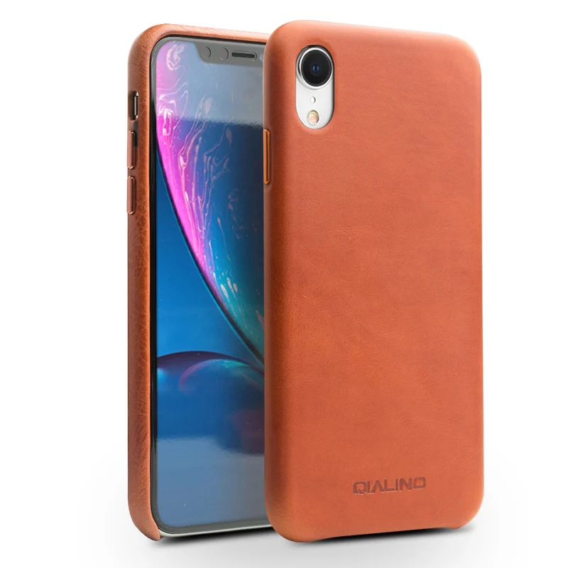 Стильный чехол QIALINO из натуральной кожи для Apple iphone XR ультратонкий противоударный