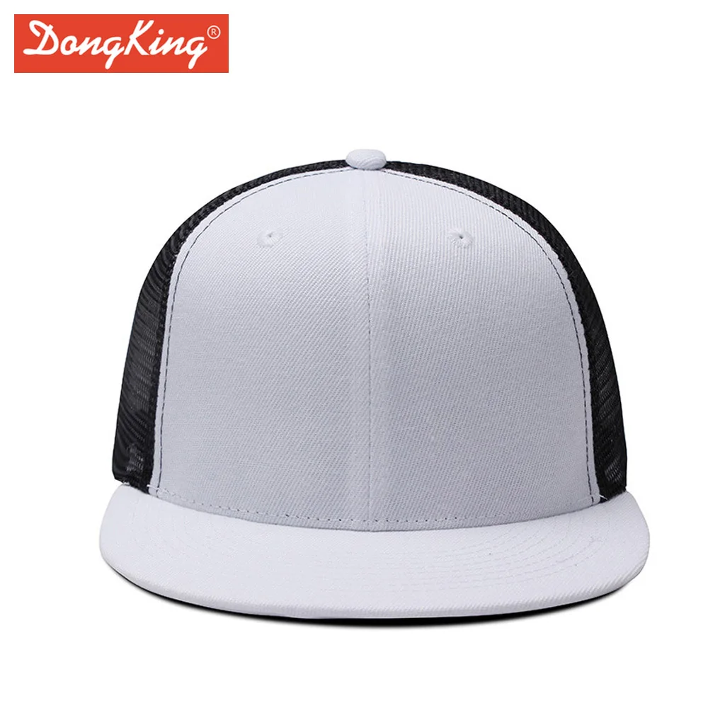 White DongKing модная Кепка водителя грузовика Повседневная однотонная Snapback сетчатая Кепка s плоский козырек акриловая Меховая кепка индивидуальный подарок - Цвет: White