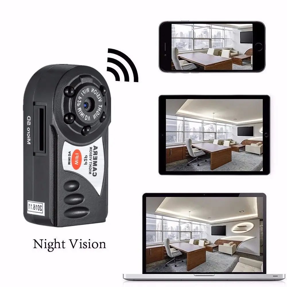 Карта 16GB + беспроводная Wi-Fi камера Q7 Mini P2P DV видеорегистратор DVR ночное видение |