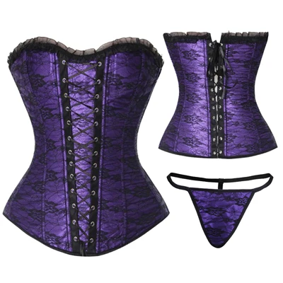 Strappy Purple Сексуальный женский корсет в стиле стимпанк, готический корсет размера плюс, корсеты на шнуровке с косточками, Бюстье на талии, корсеты для коррекции фигуры, S-6XL - Цвет: Strappy Purple