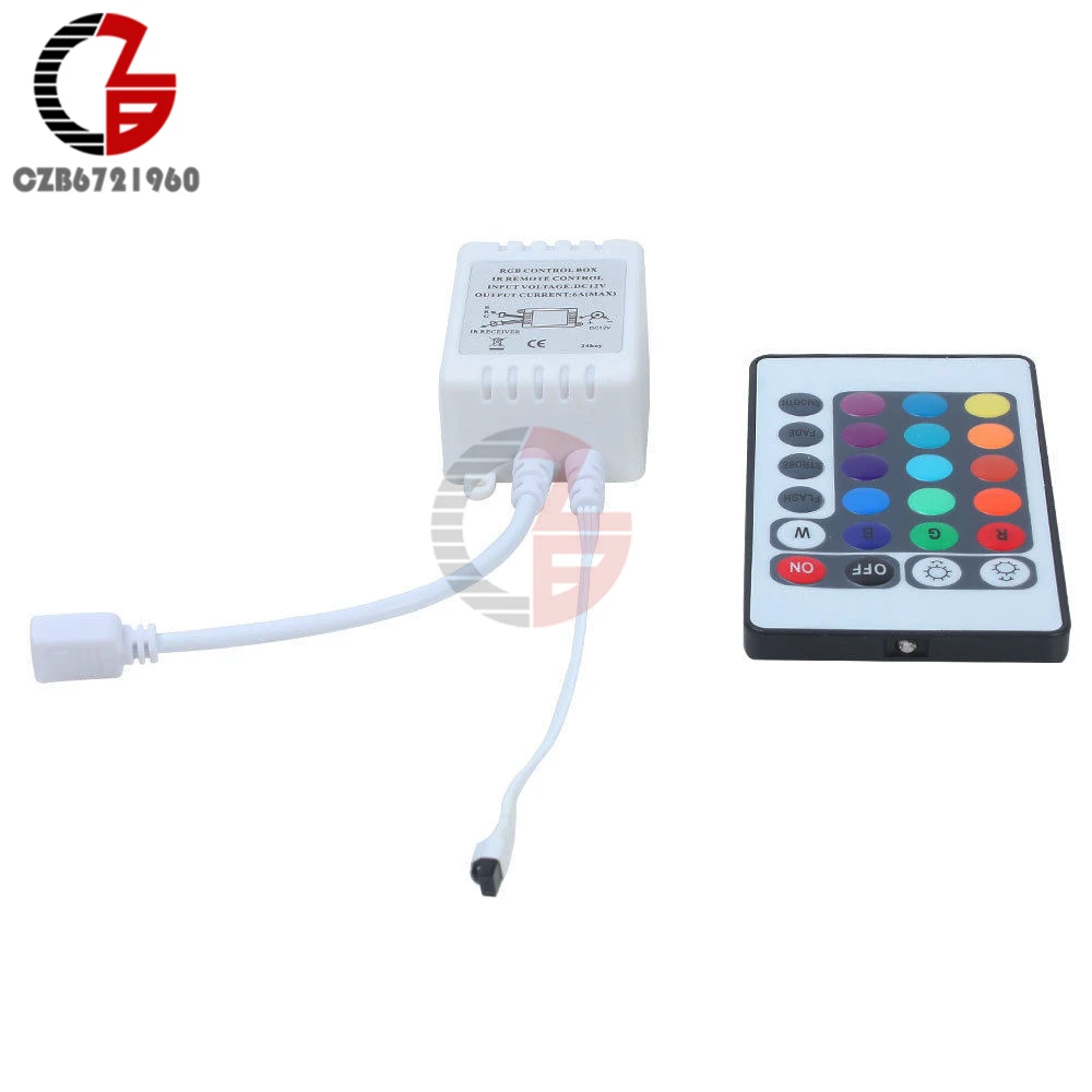 

24 Keys Wireless RGB LED Light Controller Ir Remote 12V Dimmer for LED Strip