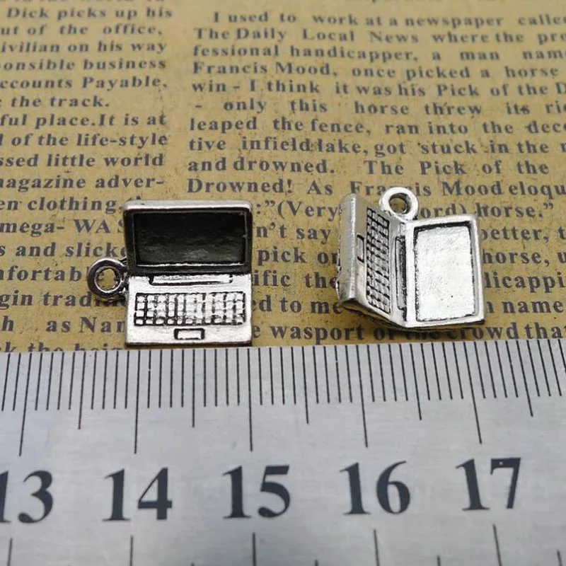 25pcs/lot 15x17mm Antique Silver Laptop Charm For DIY Bracelets Jewelry Making Handmade Craft |
