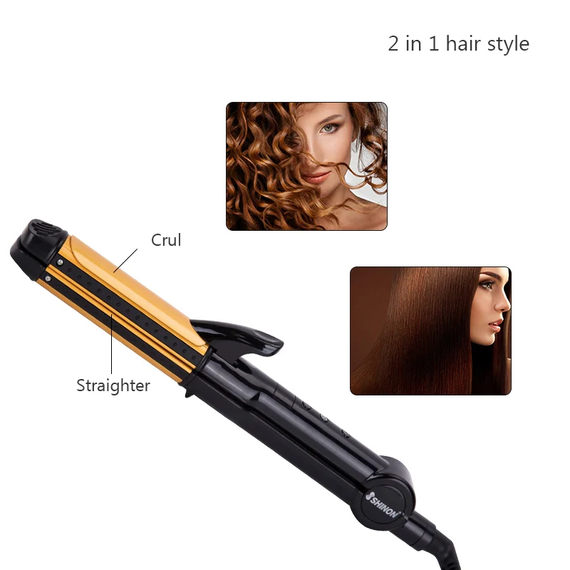CHJPRO 2 в 1 выпрямитель для волос Flat Iron Nano Титан бигуди электрические волшебный