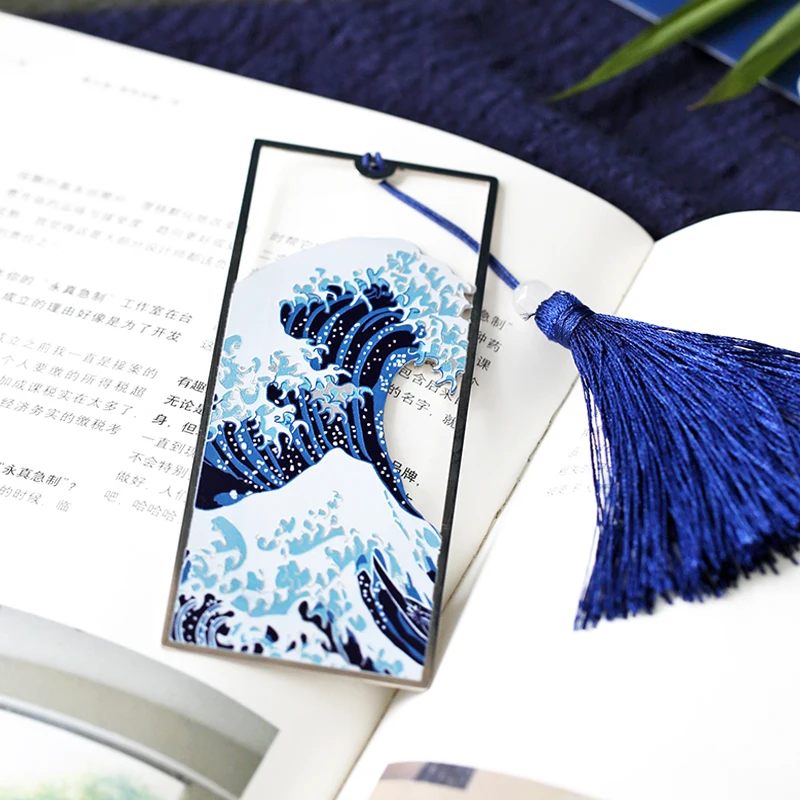 Винтажная металлическая Закладка в японском стиле Hokusai The Great Wave Off Kanagawa с