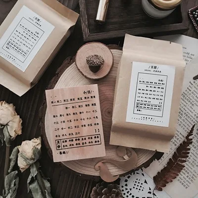 Lunar calendar XINAHER винтажная фаза Луны календарь штамп DIY деревянные резиновые штампы для scrapbooking канцелярские принадлежности Скрапбукинг Стандартный штамп - Цвет: Lunar calendar