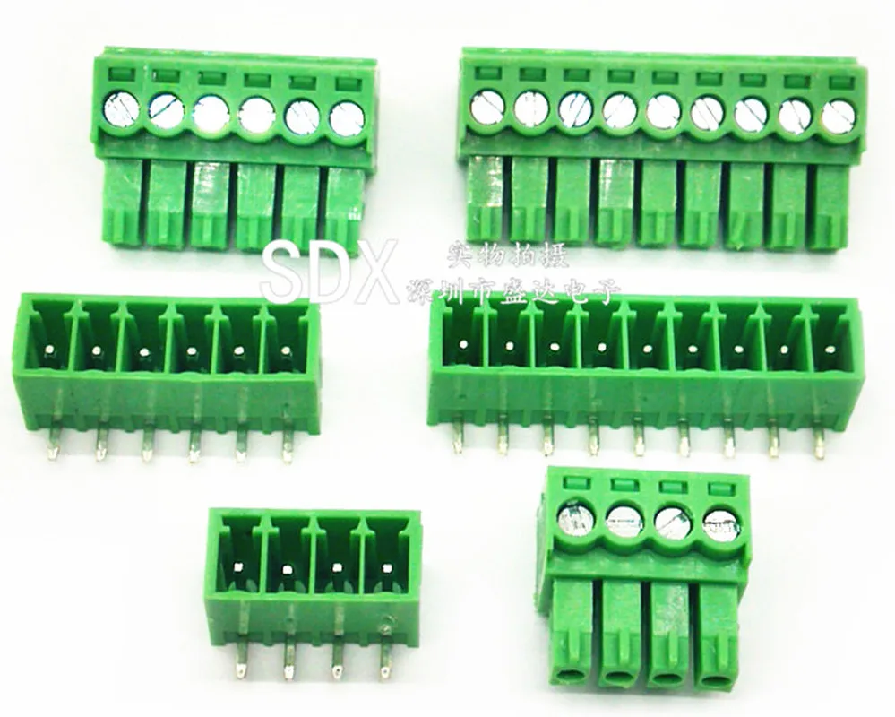 10 пар 3 5 мм Клеммная колодка PCB разъемы 2/3/4/5/6/7/8/9/10P прямоугольный стробочный
