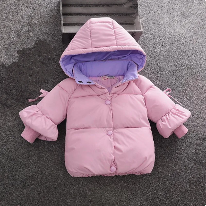 Фото Зимнее пальто для новорожденных Детская куртка с капюшоном зимнее хлопковое