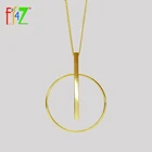 F. J4Z большой круг бар кулон ожерелье для женщин Мода длинная цепь платье аксессуары Pendientes ганчо