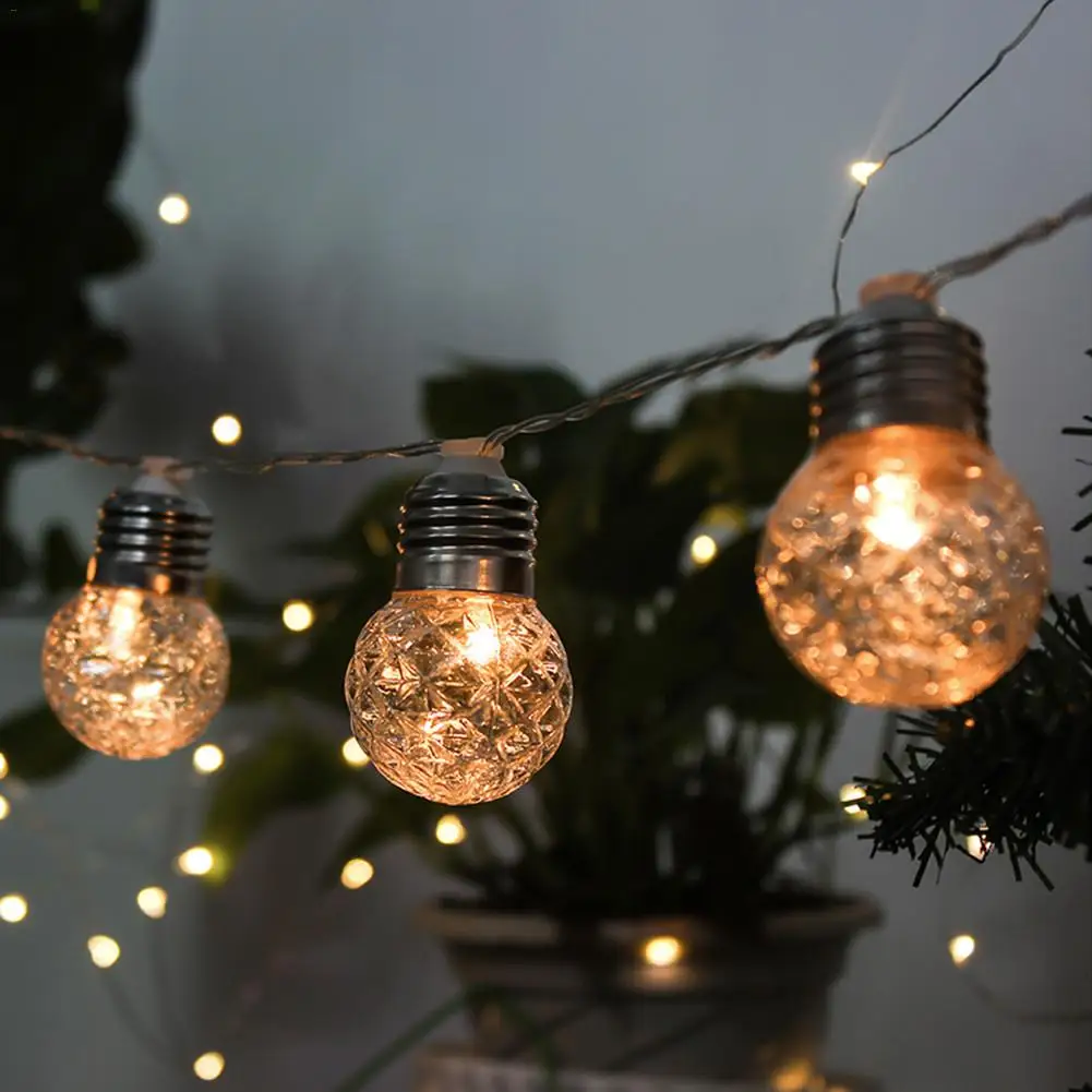 

4M 10Led Solar Powered Bulbs Led String Lights for Outdoor Lighting Courtyard Street Garden Led Fairy Lights Christmas Garland