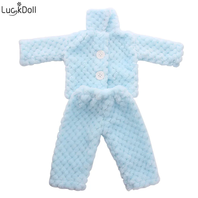 LUCKDOLL мягкие пижамы Ночная рубашка подходит 18 дюймов Американский 43 см Детские аксессуары для кукол, игрушки для девочек, поколение, подарок на день рождения