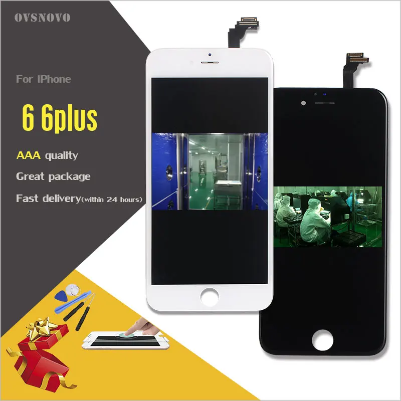 Ovsnovo Тесты работы Экран для iPhone 4 4S 5S 6 plus ЖК дисплей Дисплей сенсорный экран и