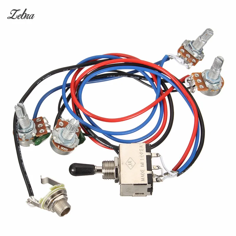 Best Жгут проводов 2 В/2 т 3 Way тумблер 500 К горшки для гитары Двойной Humbucker Замена guitarra