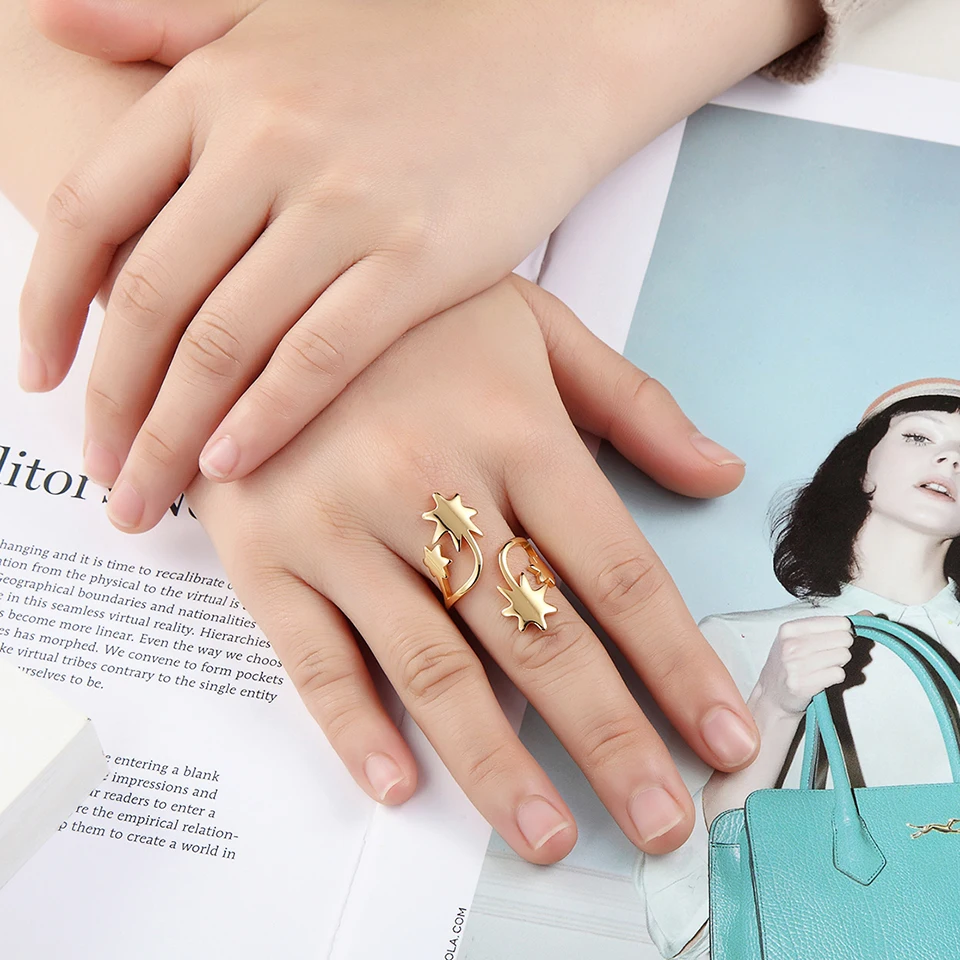 Женские обручальные кольца BAOLAISI из нержавеющей стали с четырьмя звездами в стиле