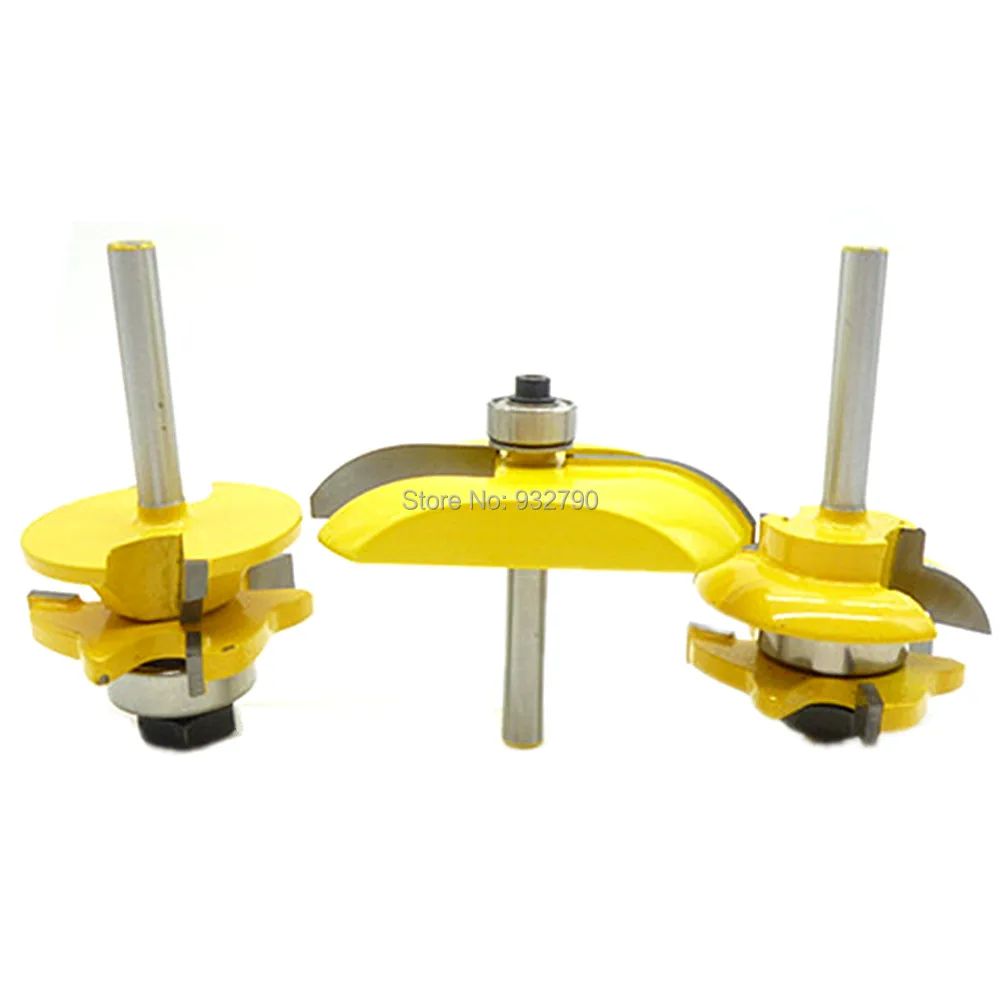 3 Бит поднятый панельный шкаф дверная фреза Набор бит 1/4 &quotхвостовик круглый над