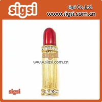 manufacturer wholesale gold metal lipstick rhinestone brooch