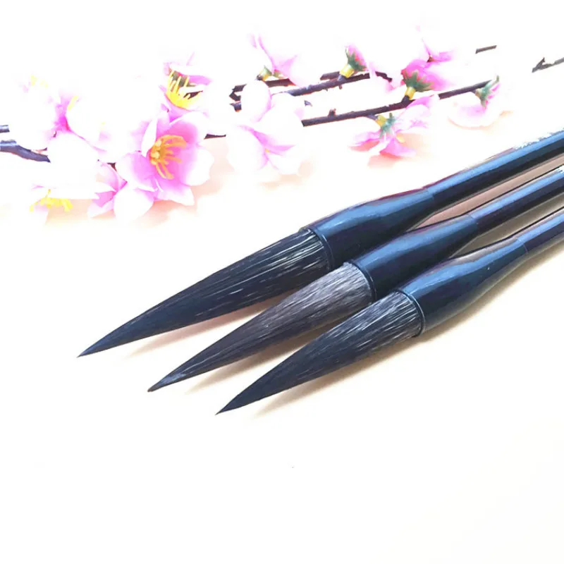 

Exquisite Bear Hair Large Middle Small Regular Script Writing Brushes Special Calligraphy Pen for Chinese Painting 3pcs/set