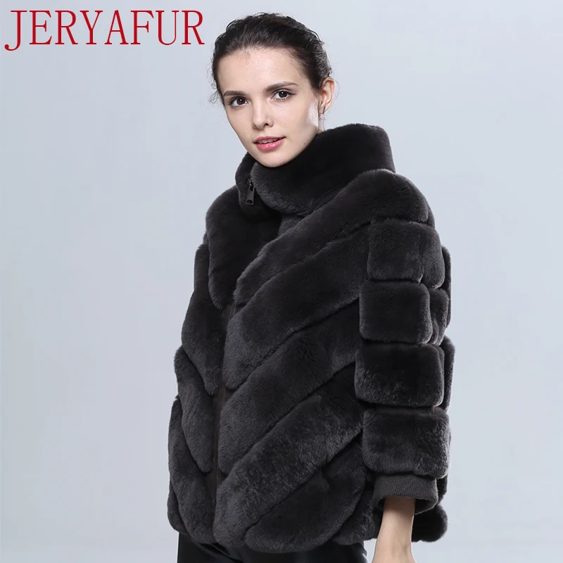 Jeryafur полный мех лисы кожаная куртка с лисьим мехом Зимние теплые воротник