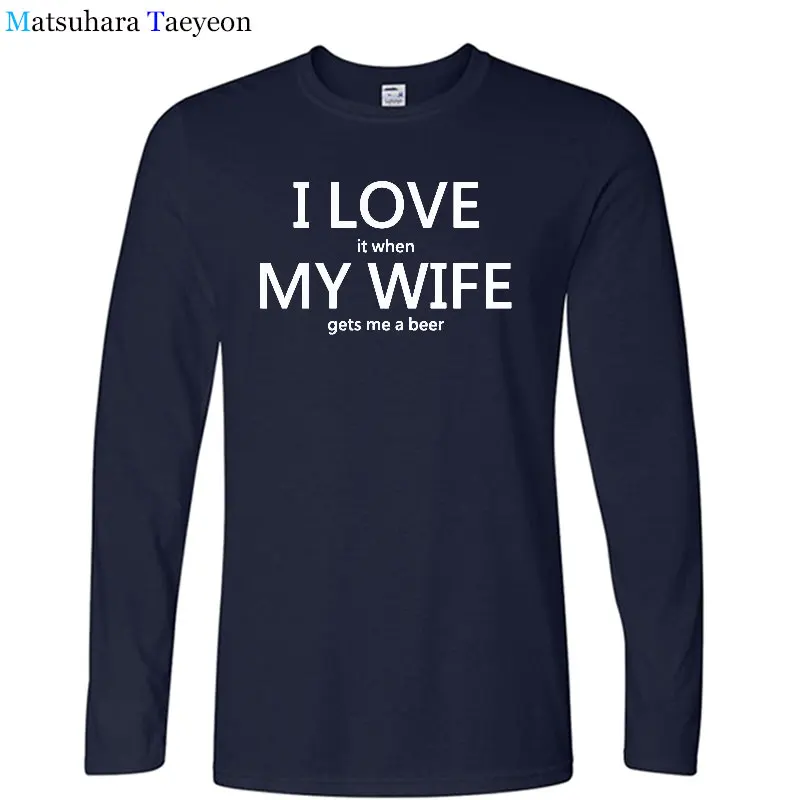 Новая летняя футболка с надписью I Love My Wife забавное пиво юмором Мужская хлопковая